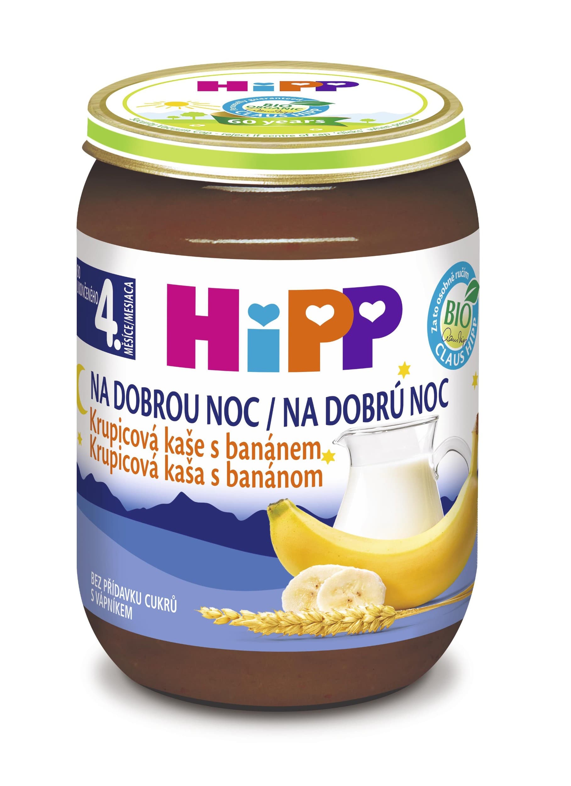 HiPP BIO Kaše na dobrou noc krupicová s banánem 190 g