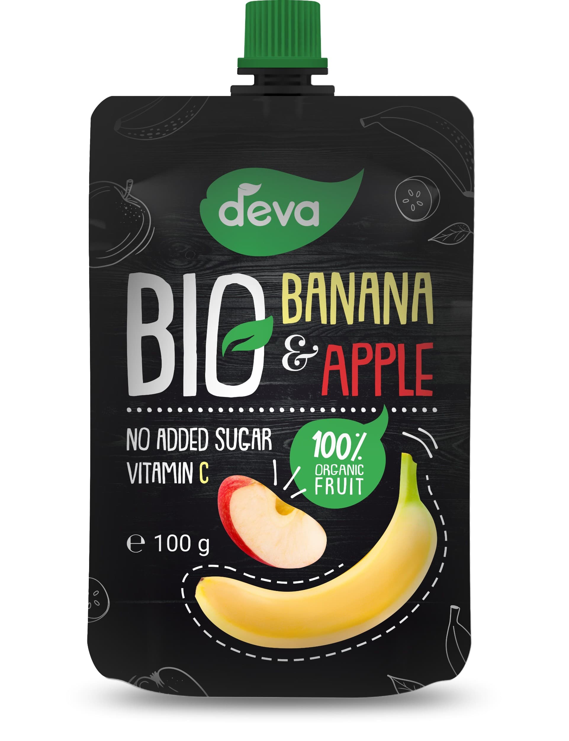 Deva BIO Banán, Jablko kapsička 100g
