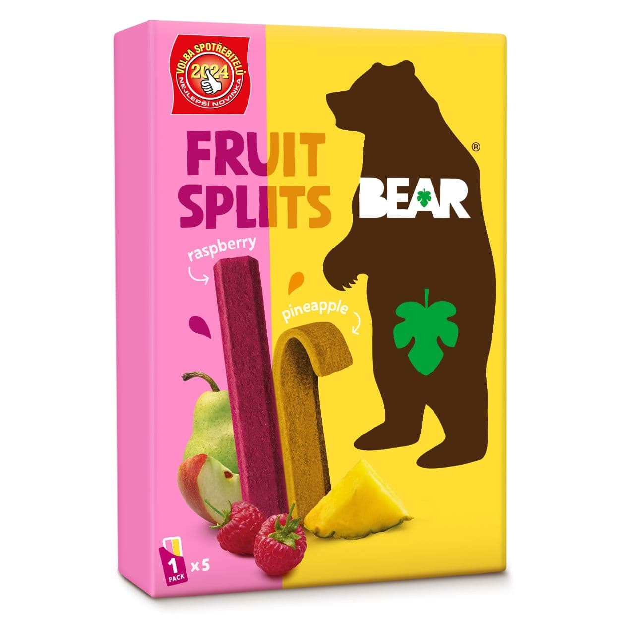 Bear Fruit Splits malina a ananas 5x20g