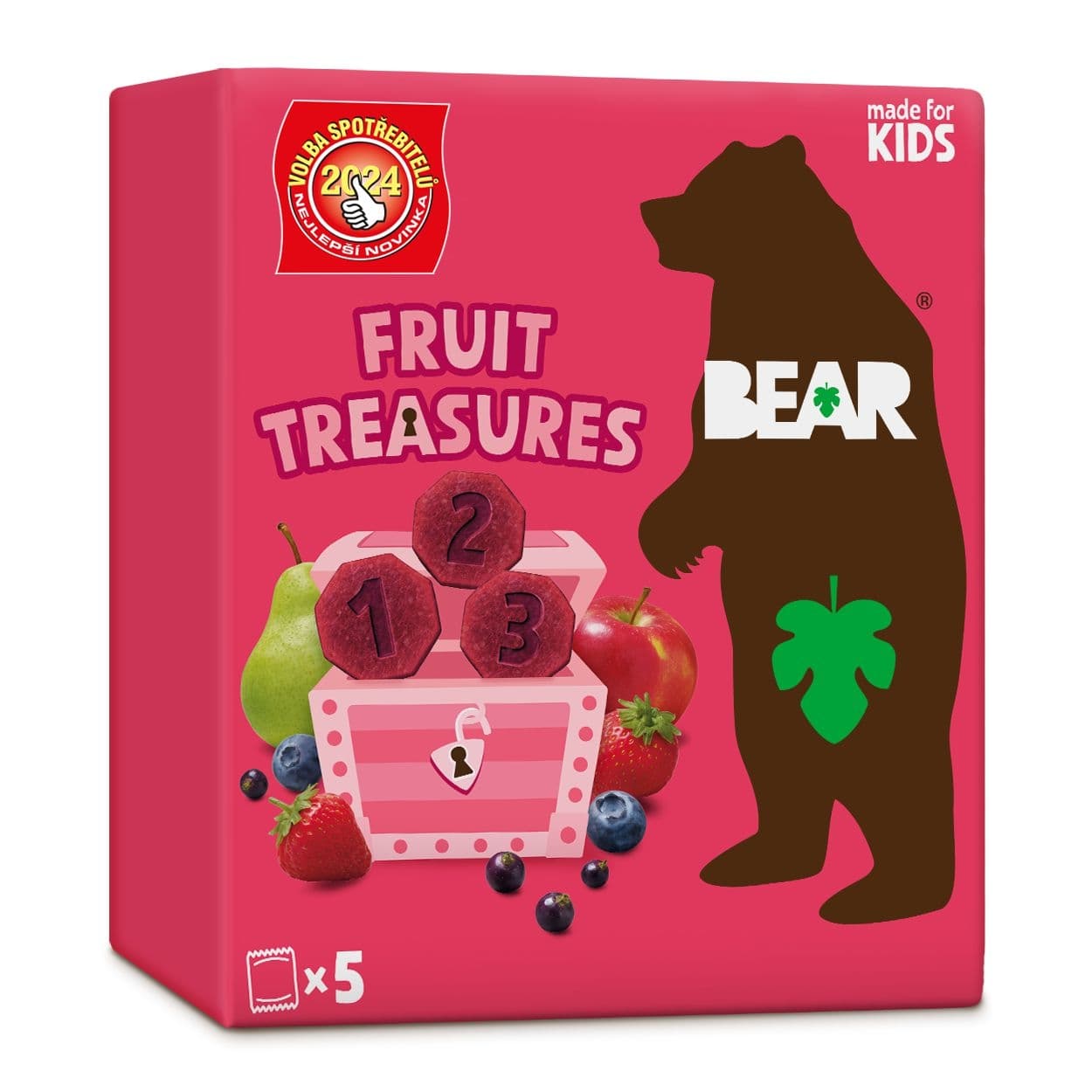 Bear Fruit Treasures Berry jahoda a borůvka 5x20g