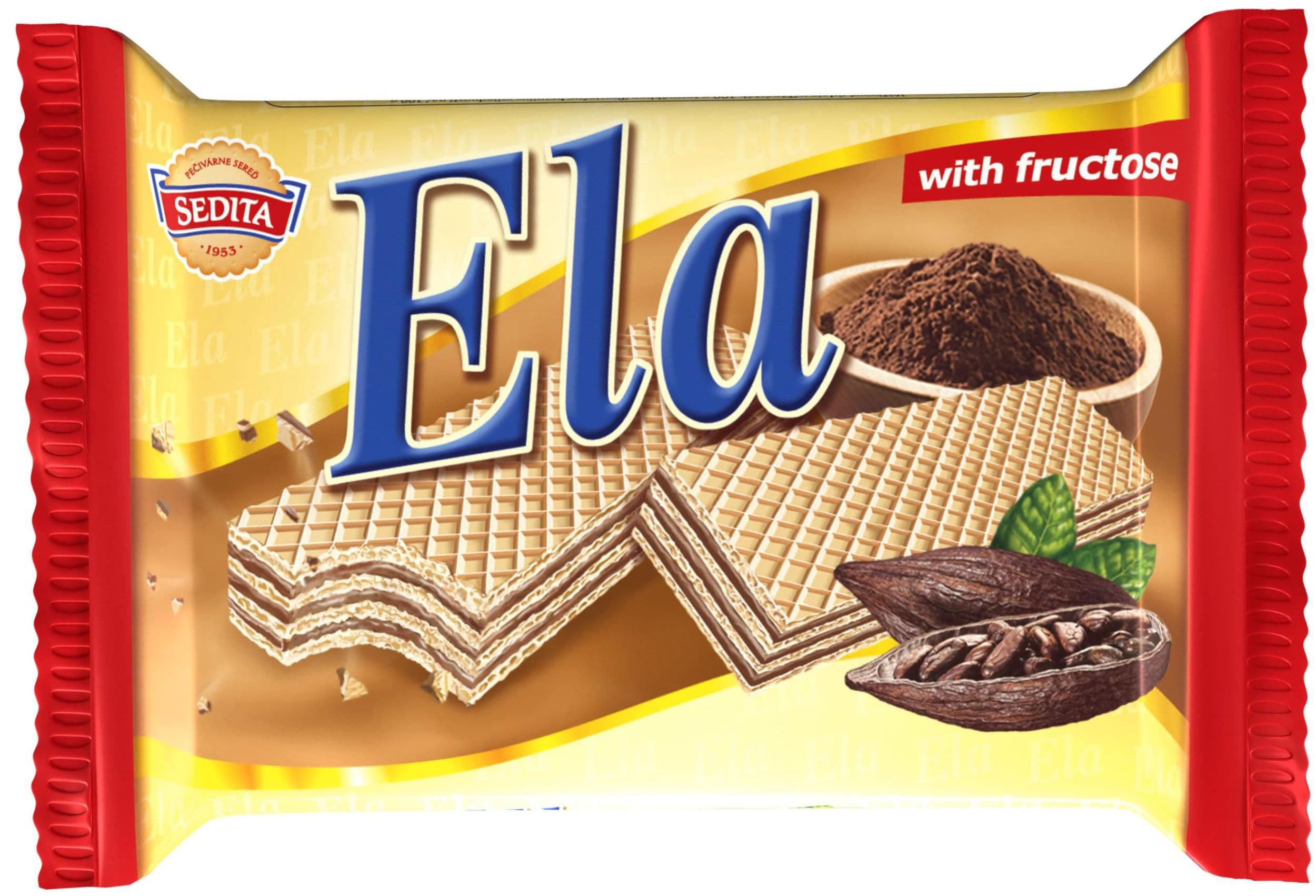 Sedita Ela Oplatky s krémovo-kakaovou náplní s čokoládovým aromatem a fruktózou 40g