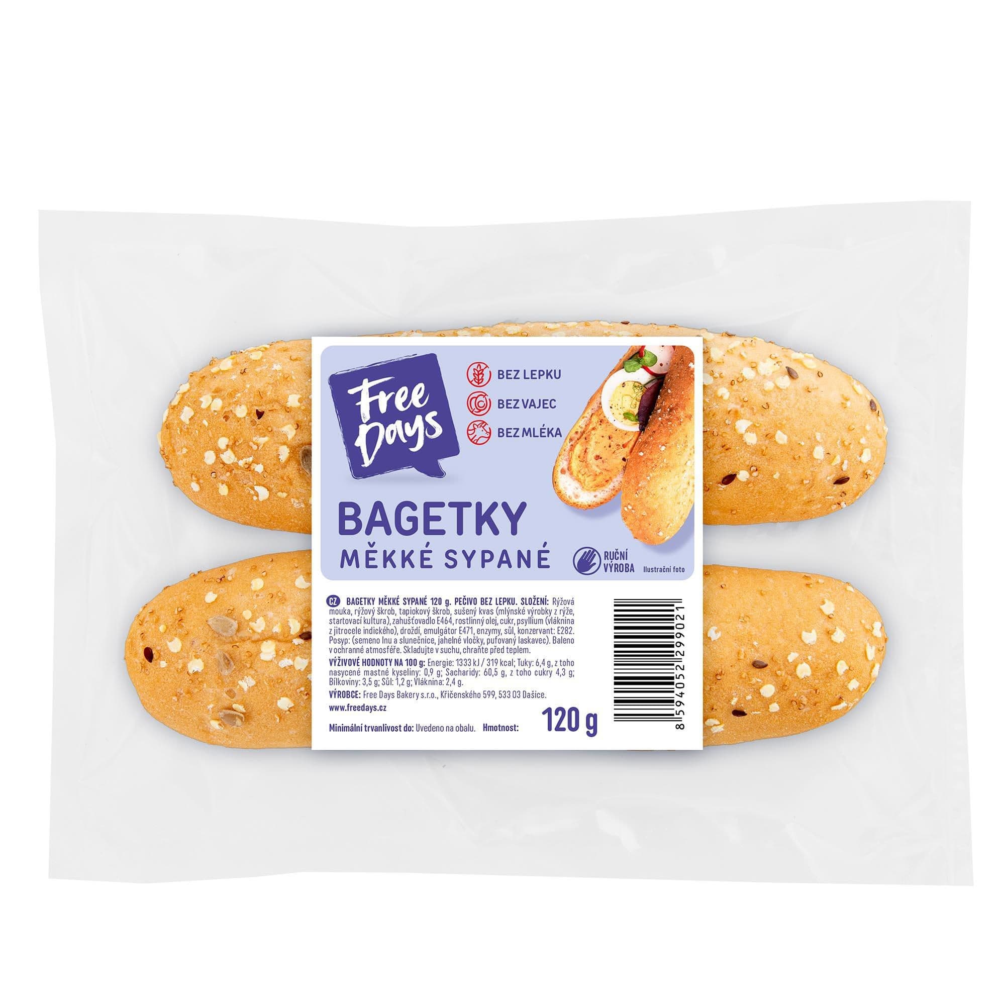 Free Days Bagetky měkké sypané bez lepku 2x60g