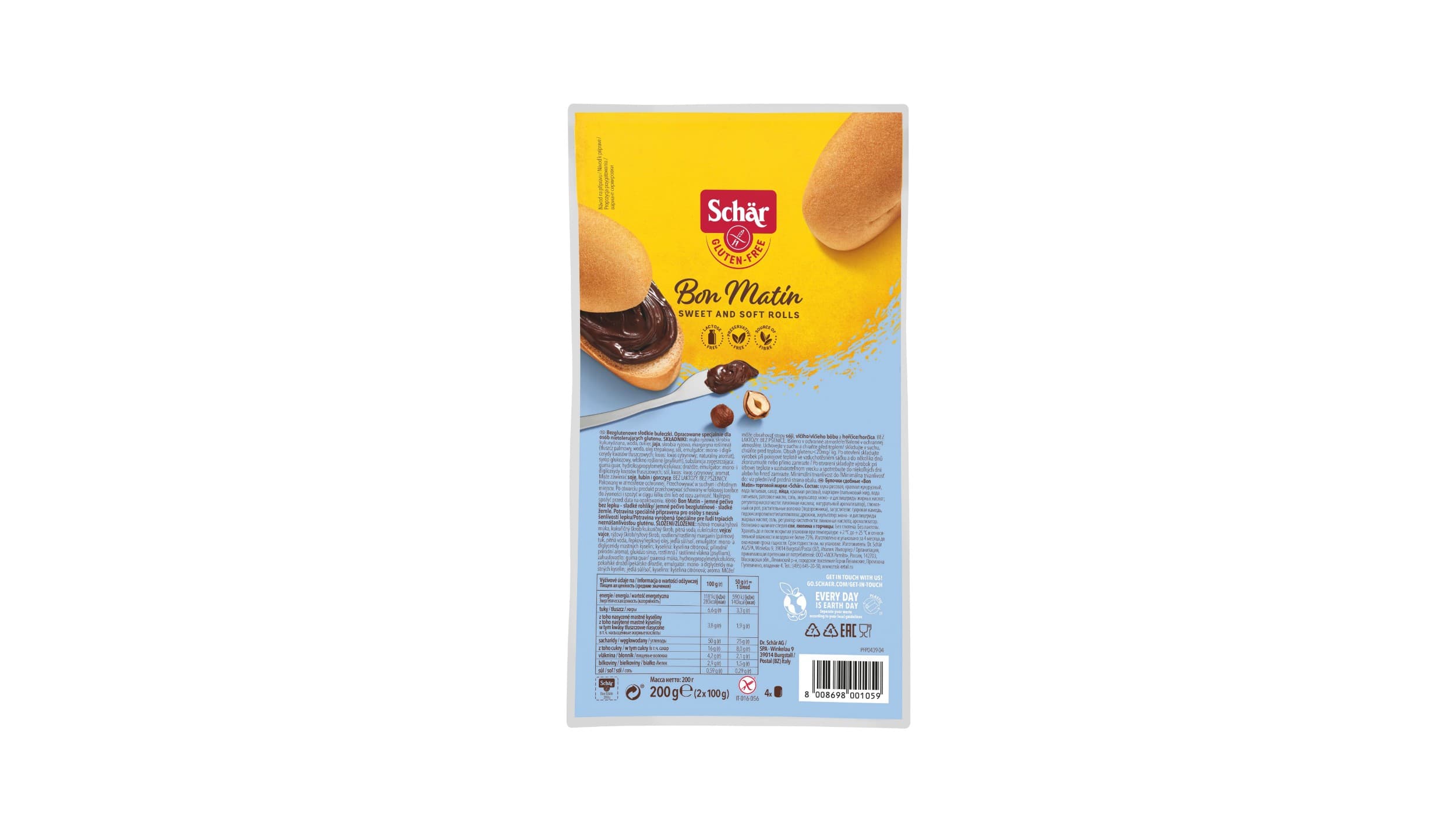 Schär Bon Matin jemné pečivo sladké rohlíky bez lepku 4x50 g