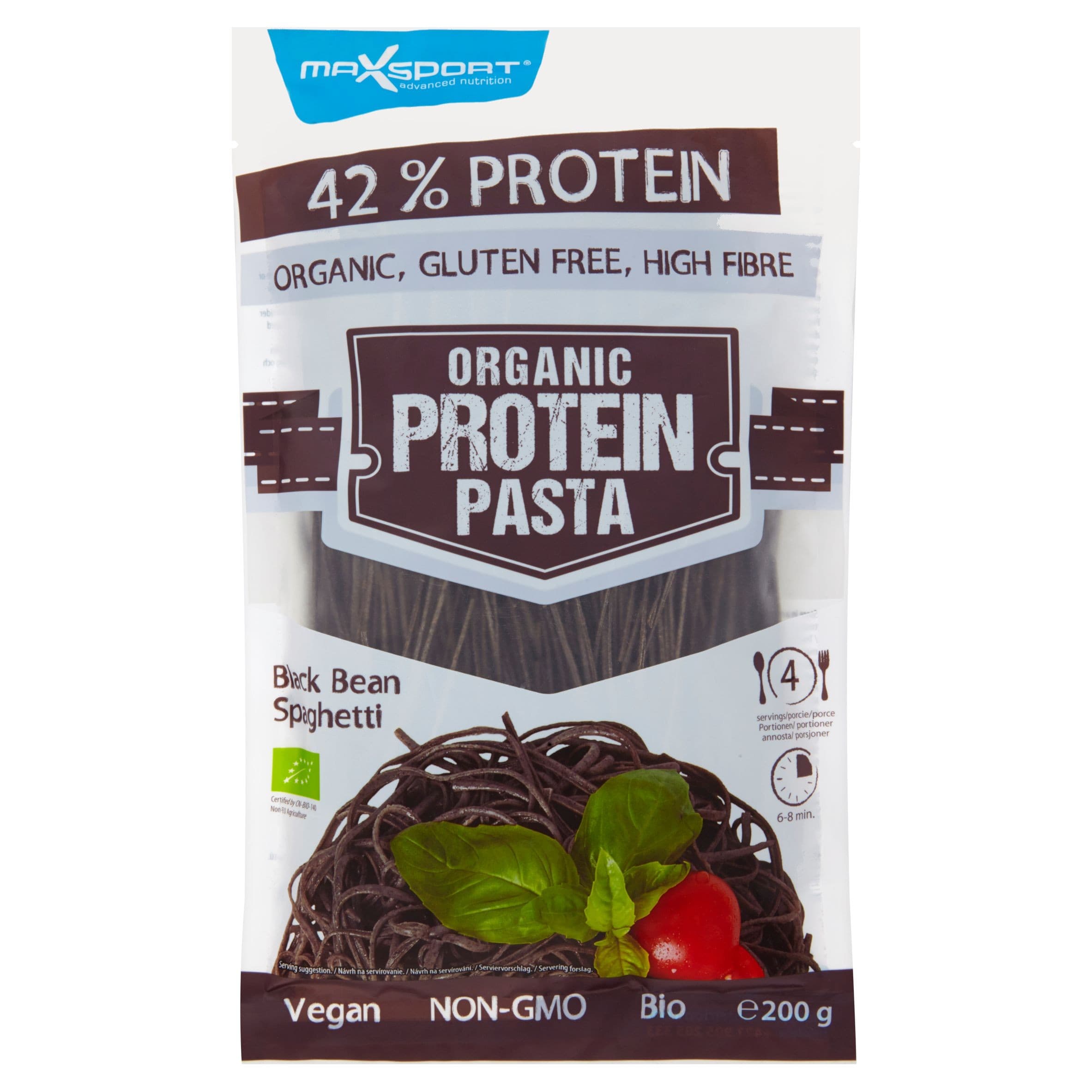 MaxSport BIO špagety z černé fazole s vysokým obsahem bílkovin 200 g