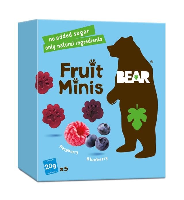 Bear Minis ovocné malina a borůvka 5x20g
