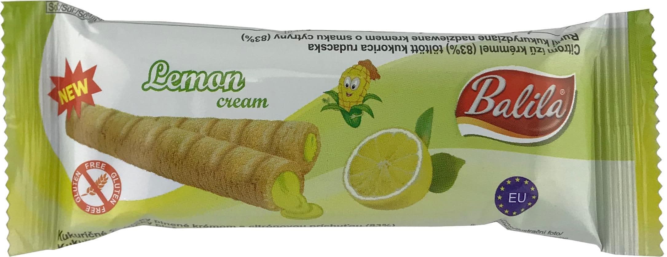 Balila kukuřičné trubičky s krémem s citronovou příchutí bez lepku 18g