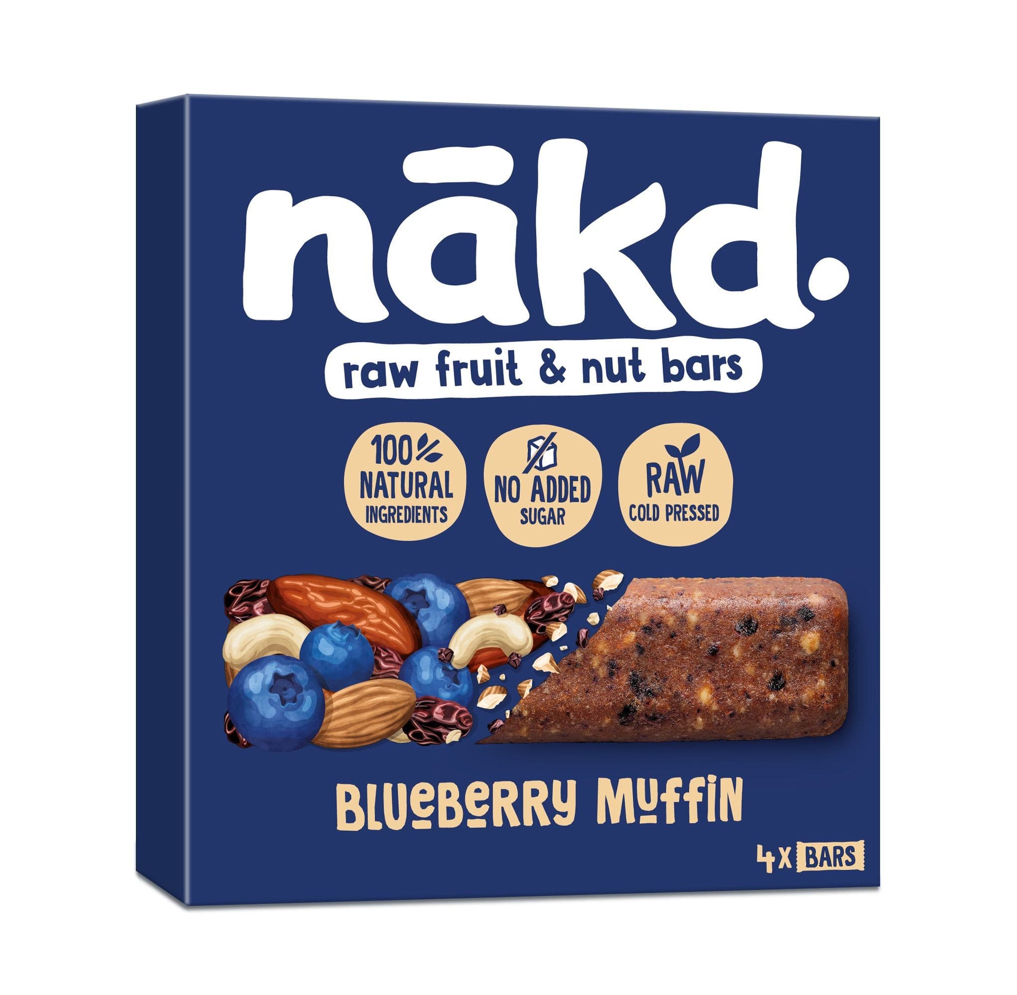 NAKD Blueberry Muffin Ovocno-oříškové raw tyčinky s borůvkami 4x35g