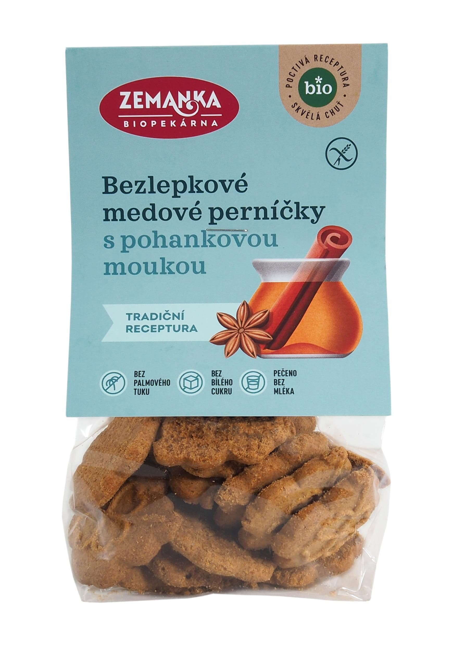Biopekárna Zemanka Bezlepkové pohankové bio perníčky 100 g