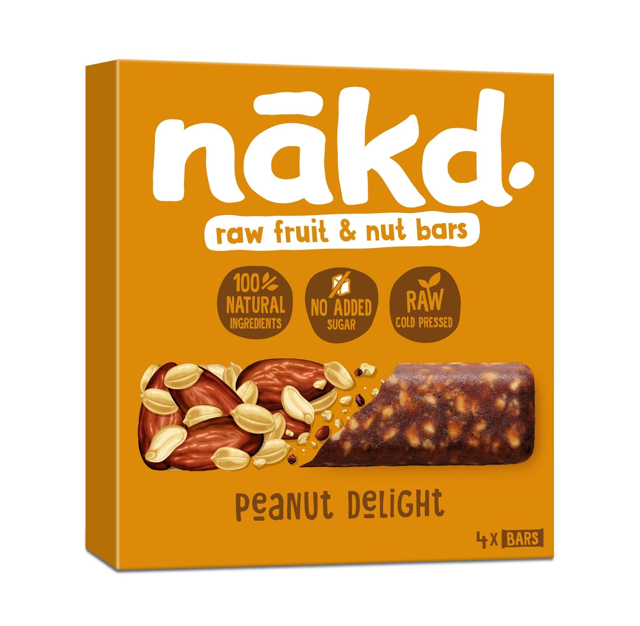 NAKD Peanut Delight Raw tyčinky s datlemi a s arašídy 4x35g