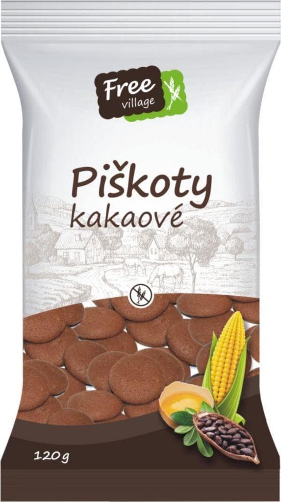 Free Village Piškoty kakaové bez lepku 120 g