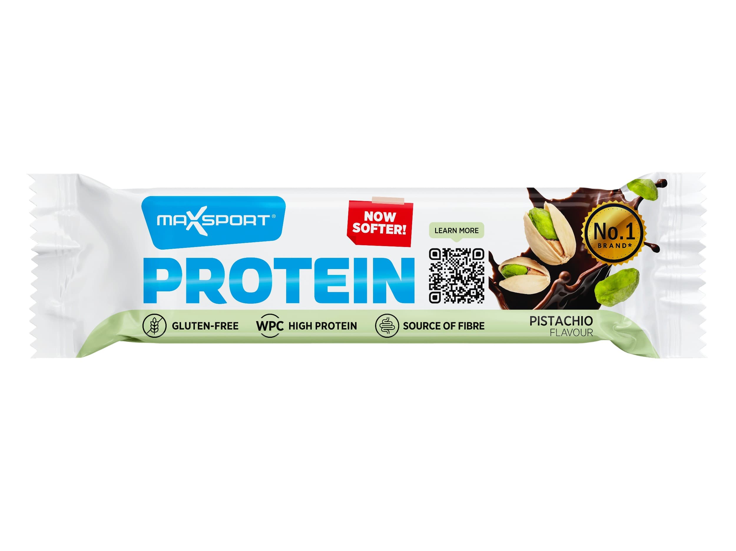 MaxSport Proteinová tyčinka s pistáciemi v kakaové polevě 50g