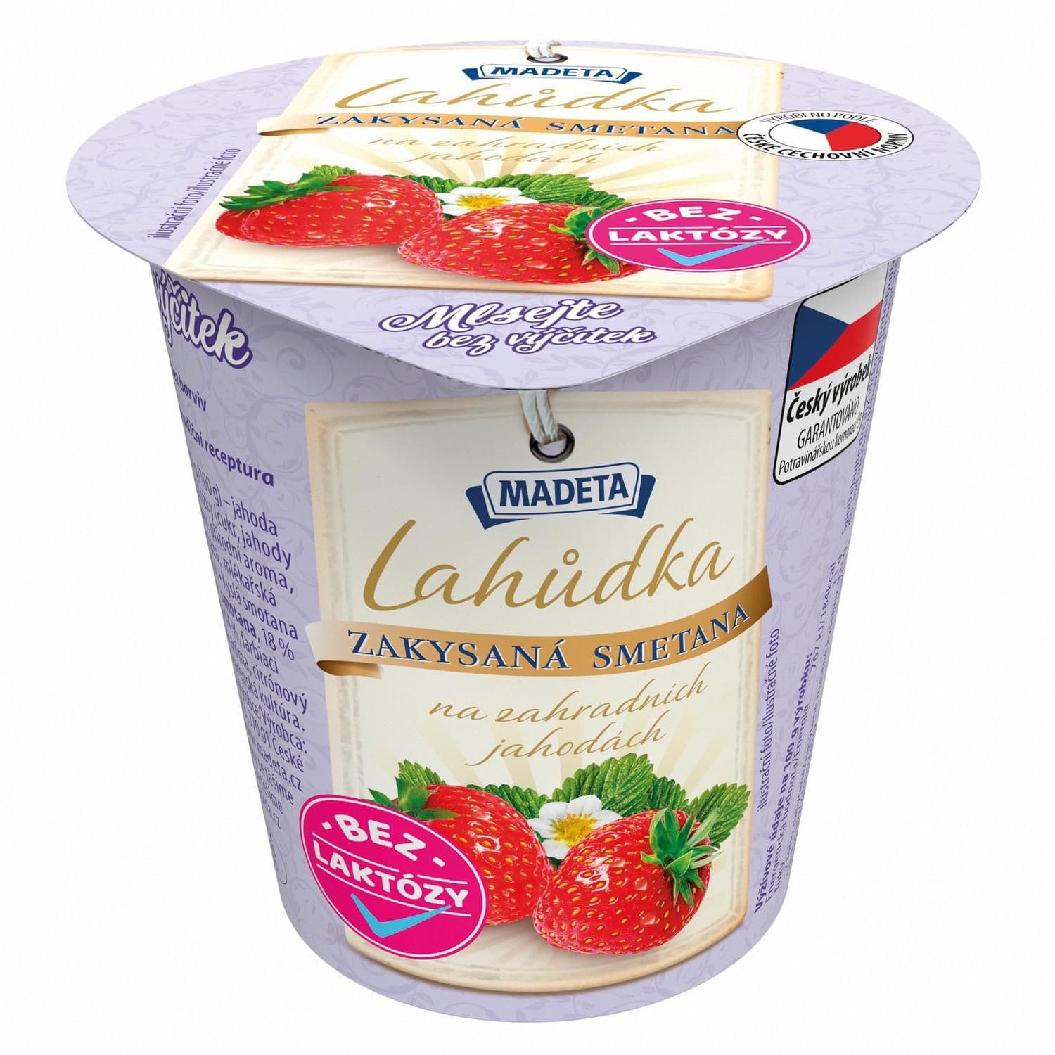 Madeta Lahůdka Zakysaná smetana na zahradních jahodách 130g