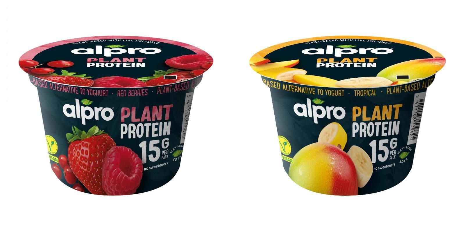 Alpro Sójový fermentovaný výrobek s příchutí mango-banán nebo červené ovoce 200g