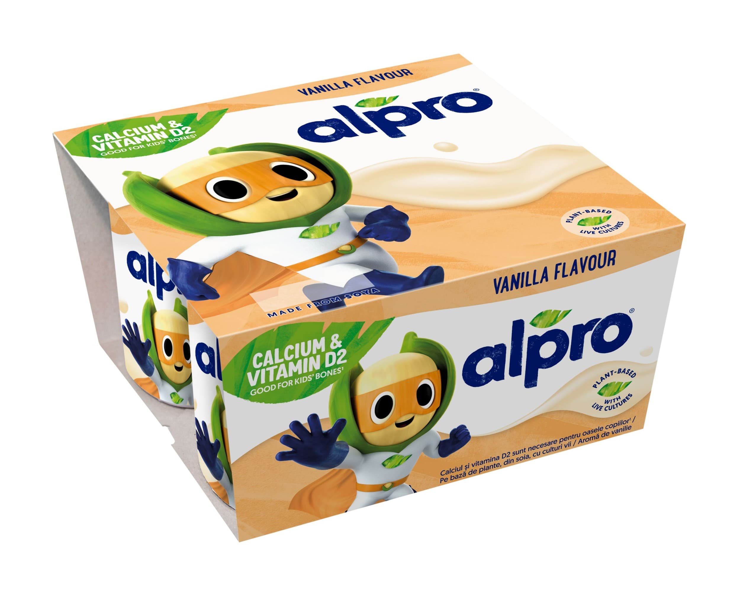 Alpro Kids Fermentovaný sójový výrobek, s vanilkovou příchutí, obohacený o vápník, jód a vitaminy 4x115g