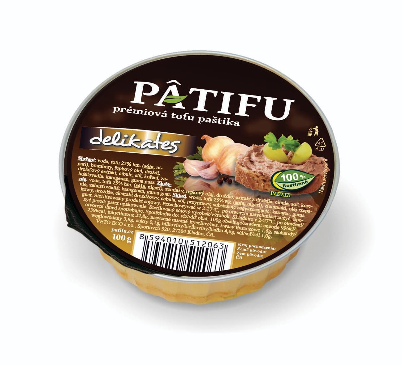 Veto eco Pâtifu Prémiová tofu paštika delikates 100 g