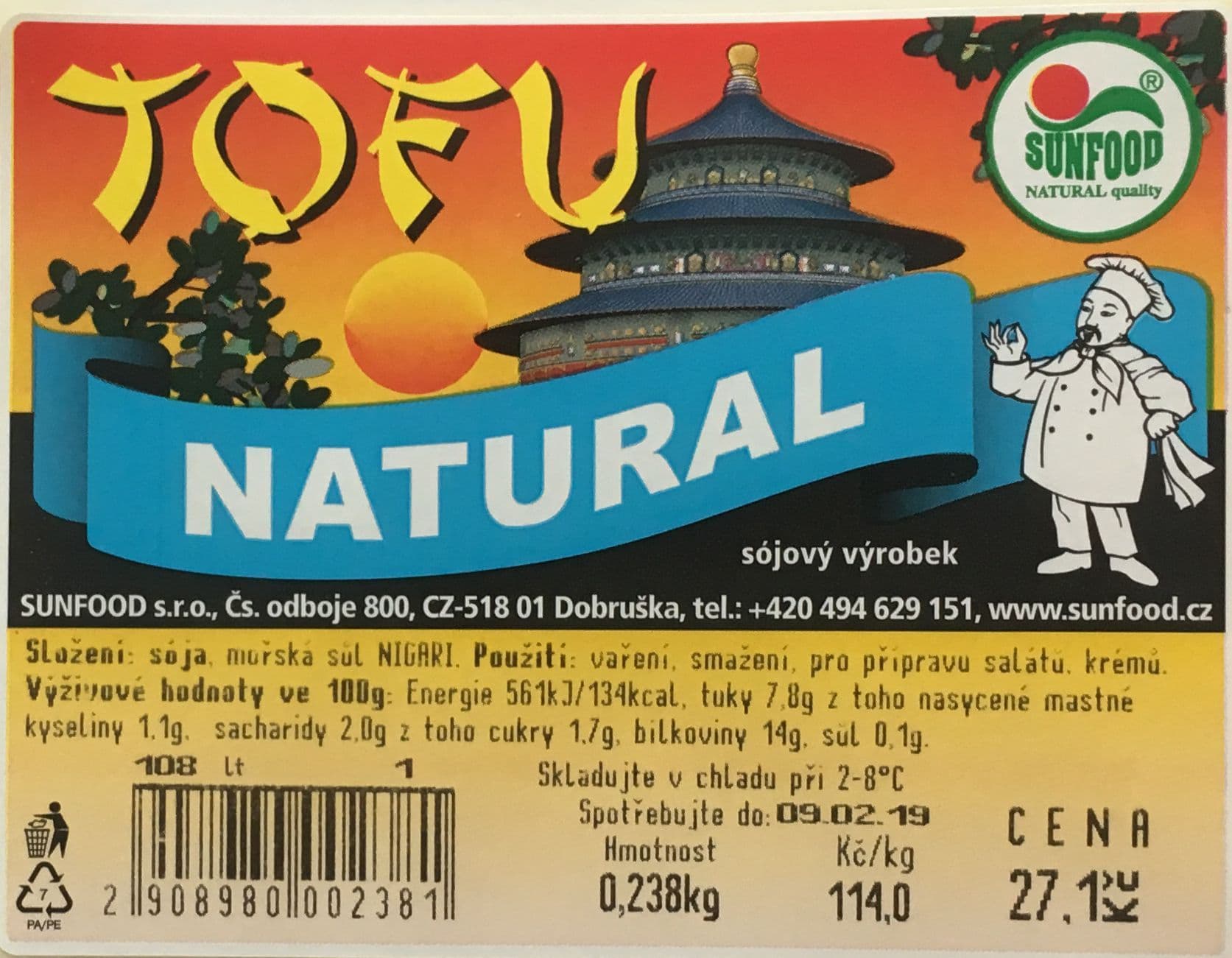 Sunfood Tofu natural