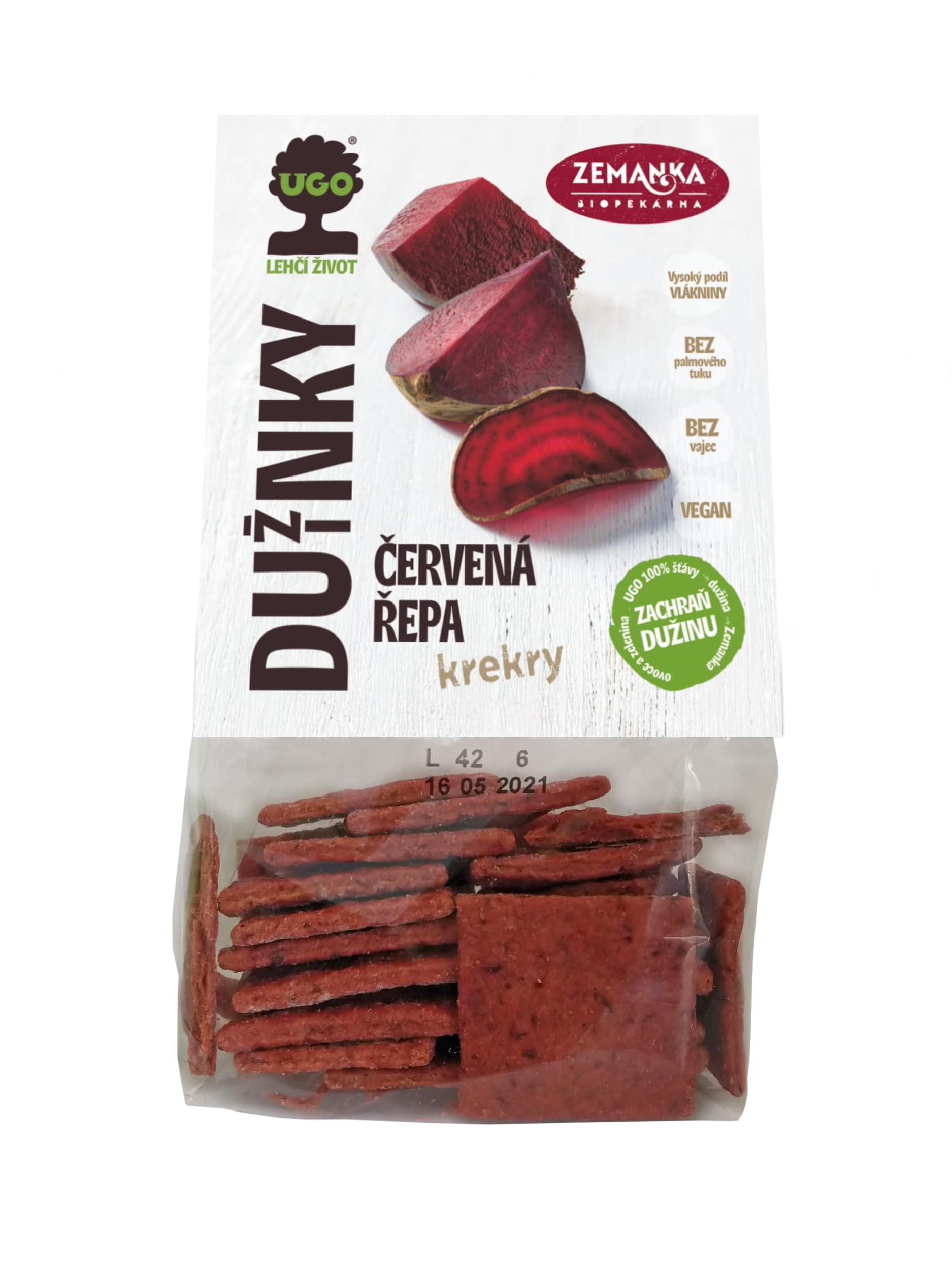 Biopekárna Zemanka Slané krekry s dužinou z červené řepy 100g