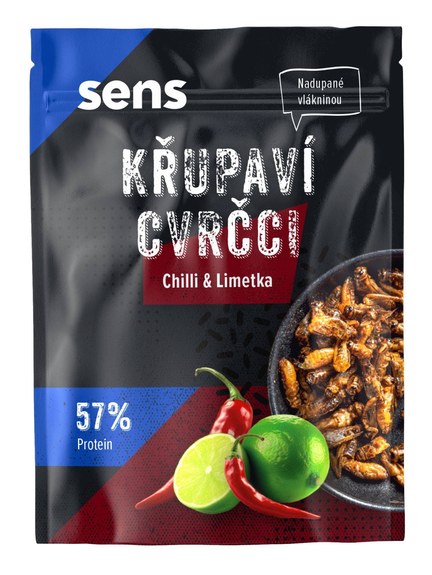 SENS Křupaví & pražení cvrčci - chilli & limetka 16 g