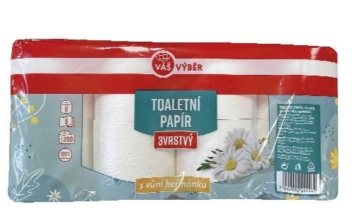 Váš Výběr Toaletní papír Heřmánek 3 vrstvý 8 rolí