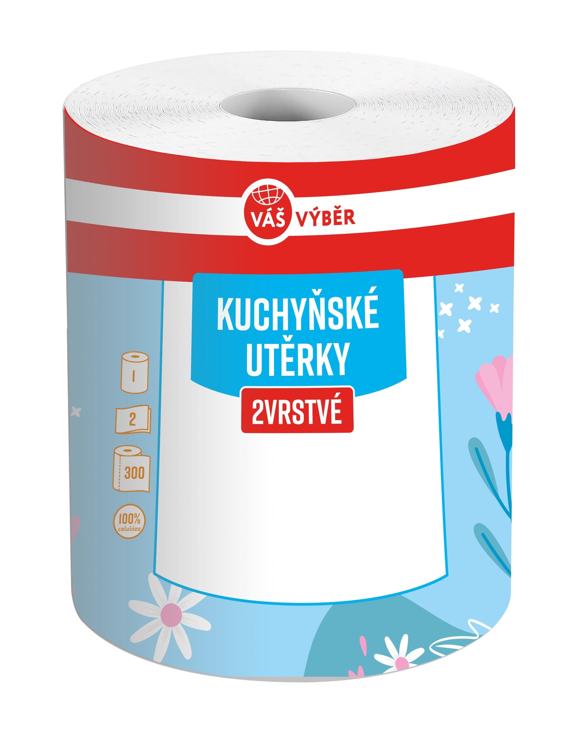 Váš Výběr kuch.utěrky Jumbo 2vrstvé, 60 m, 1ks