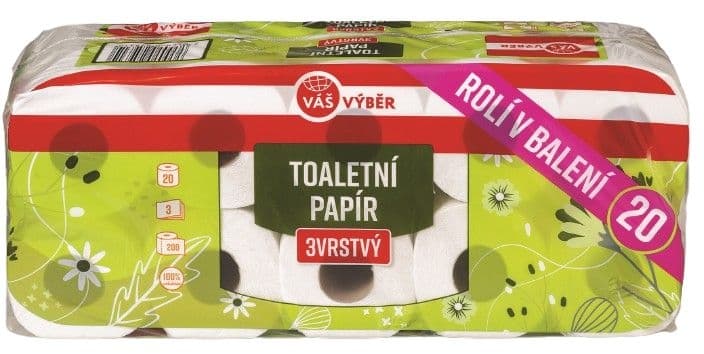 Váš Výběr toaletní papír 3vrstvý 20 rolí