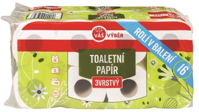 Váš Výběr Toaletní papír 3 vrstvý 16 rolí