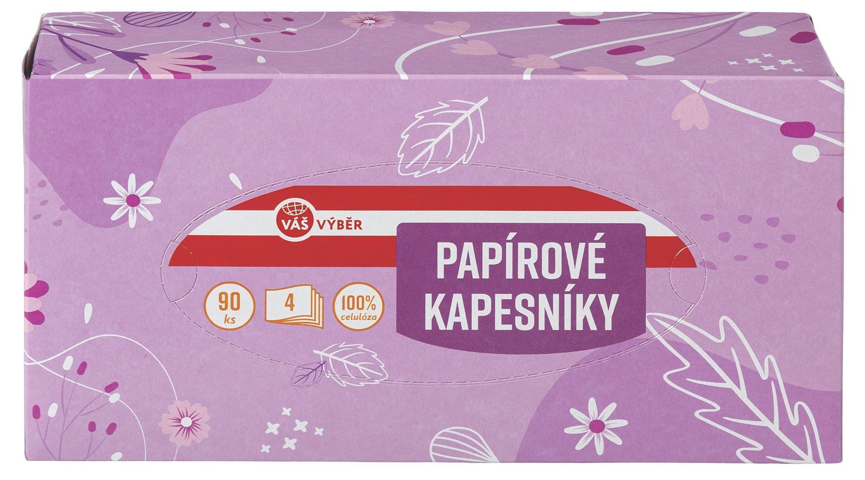 Váš Výběr papírové kapesníky 4vrstvé, 90ks