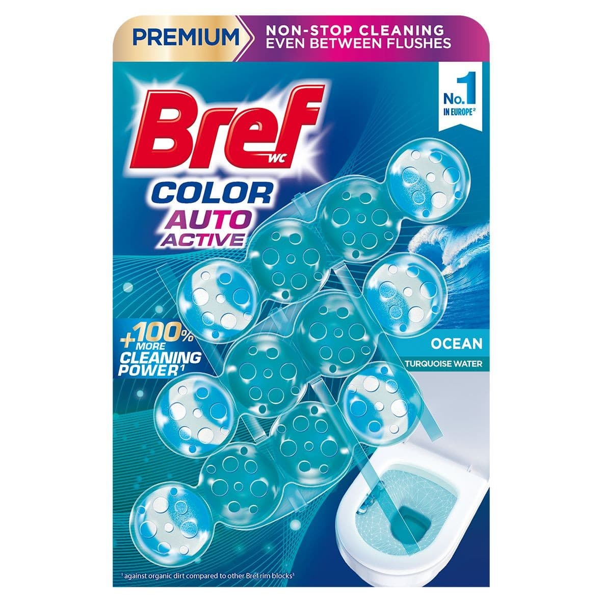 Bref Turquoise Aktiv Ocean tuhý WC blok 3x50 g