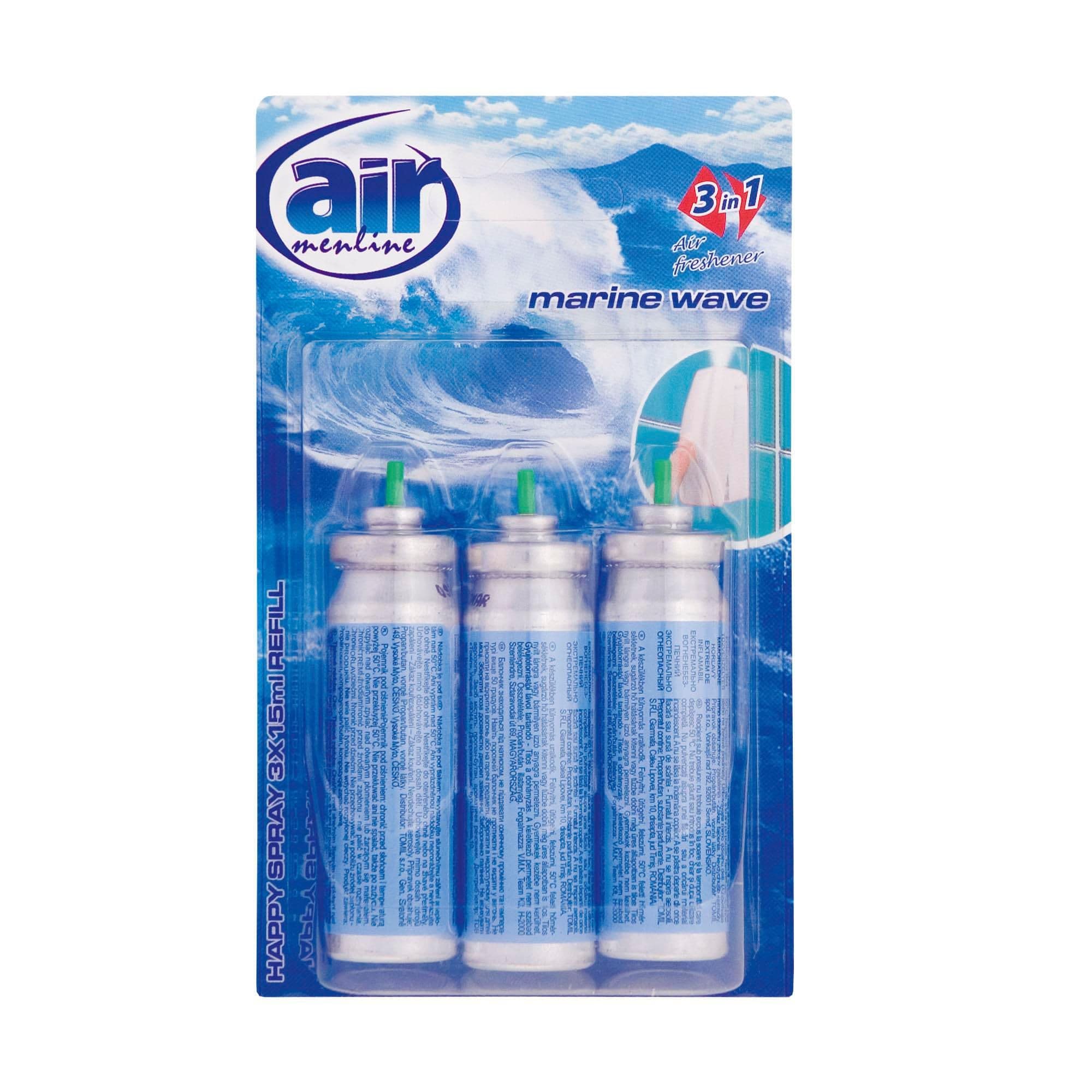 Air Menline Happy Spray Marine Wawe náhradní náplň do osvěžovače 3x15 ml