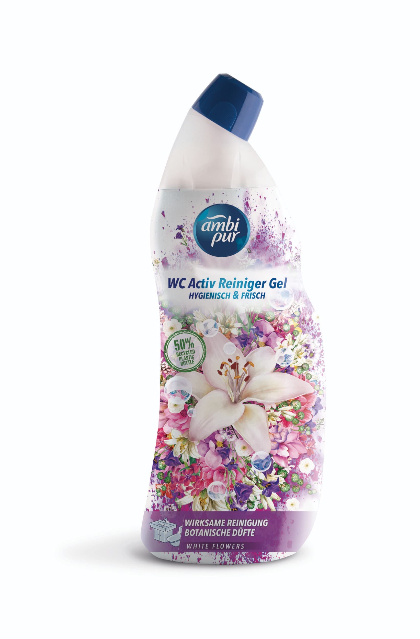 Ambipur WC Active gel bílé květy 750ml