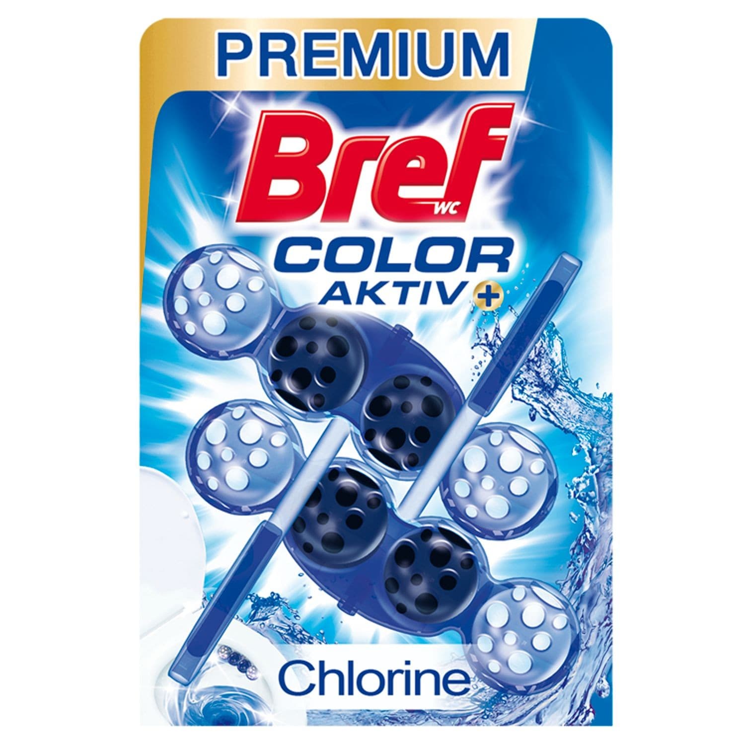 Bref Blue Aktiv Chlorine tuhý WC blok 2x50 g