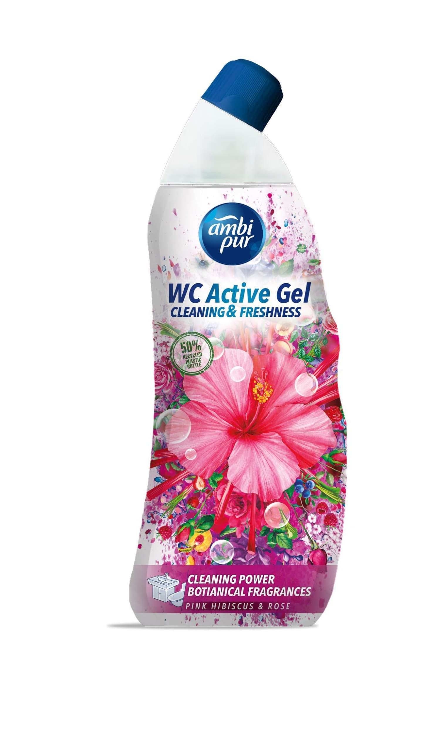 Ambipur WC Active gel růžový ibišek & růže 750ml