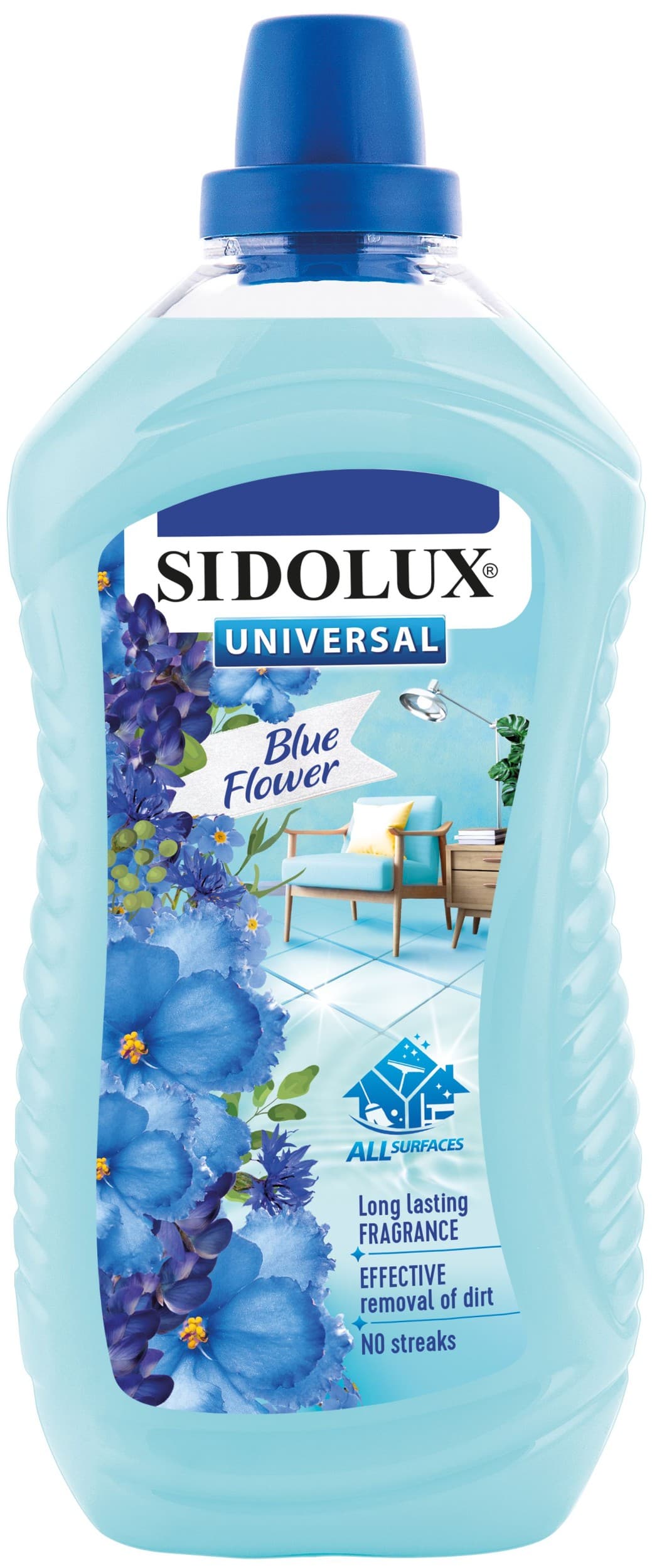 Sidolux Universal soda power s vůní blue flower 1 l