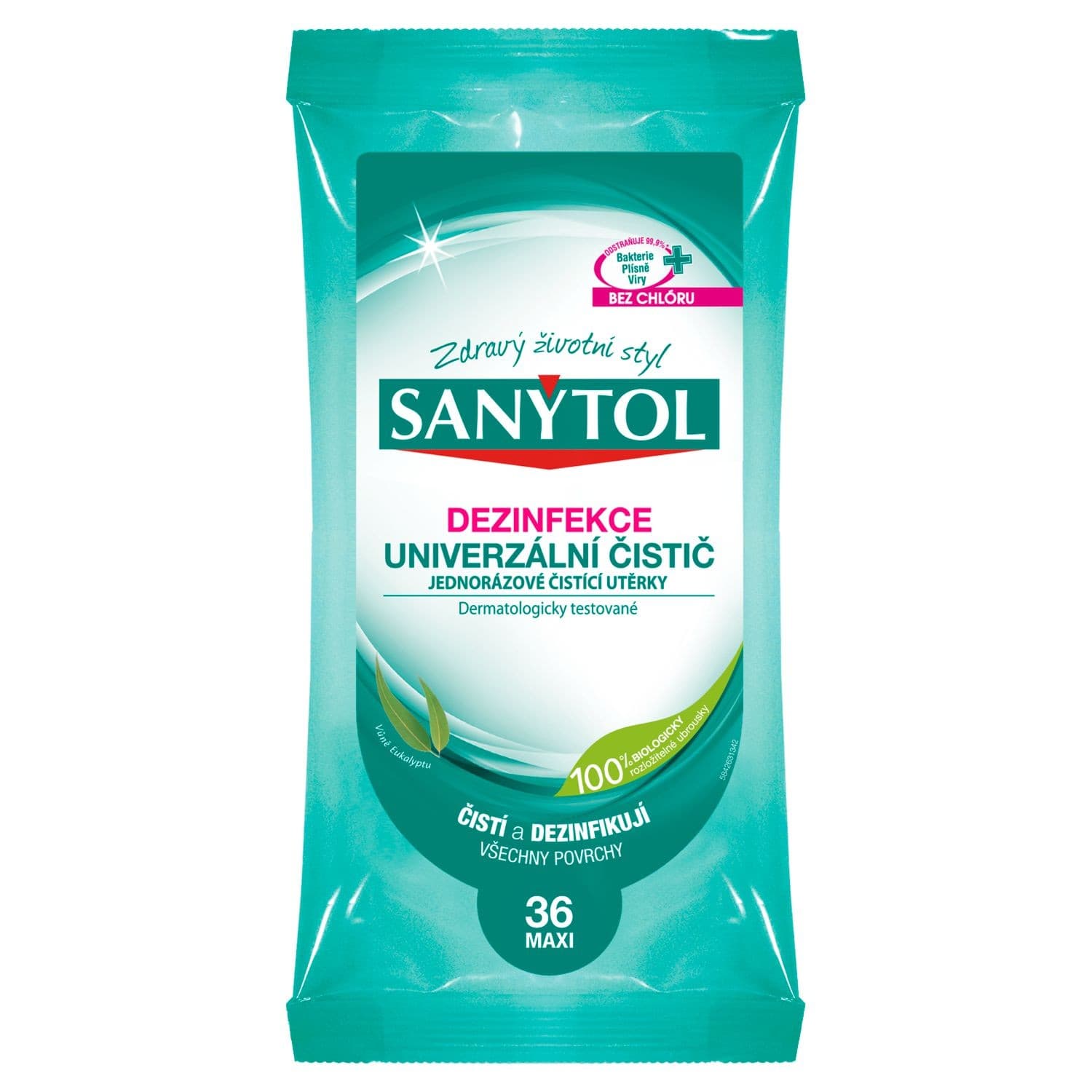 Sanytol Dezinfekce jednorázové čistící utěrky vůně eukalyptu 36 ks