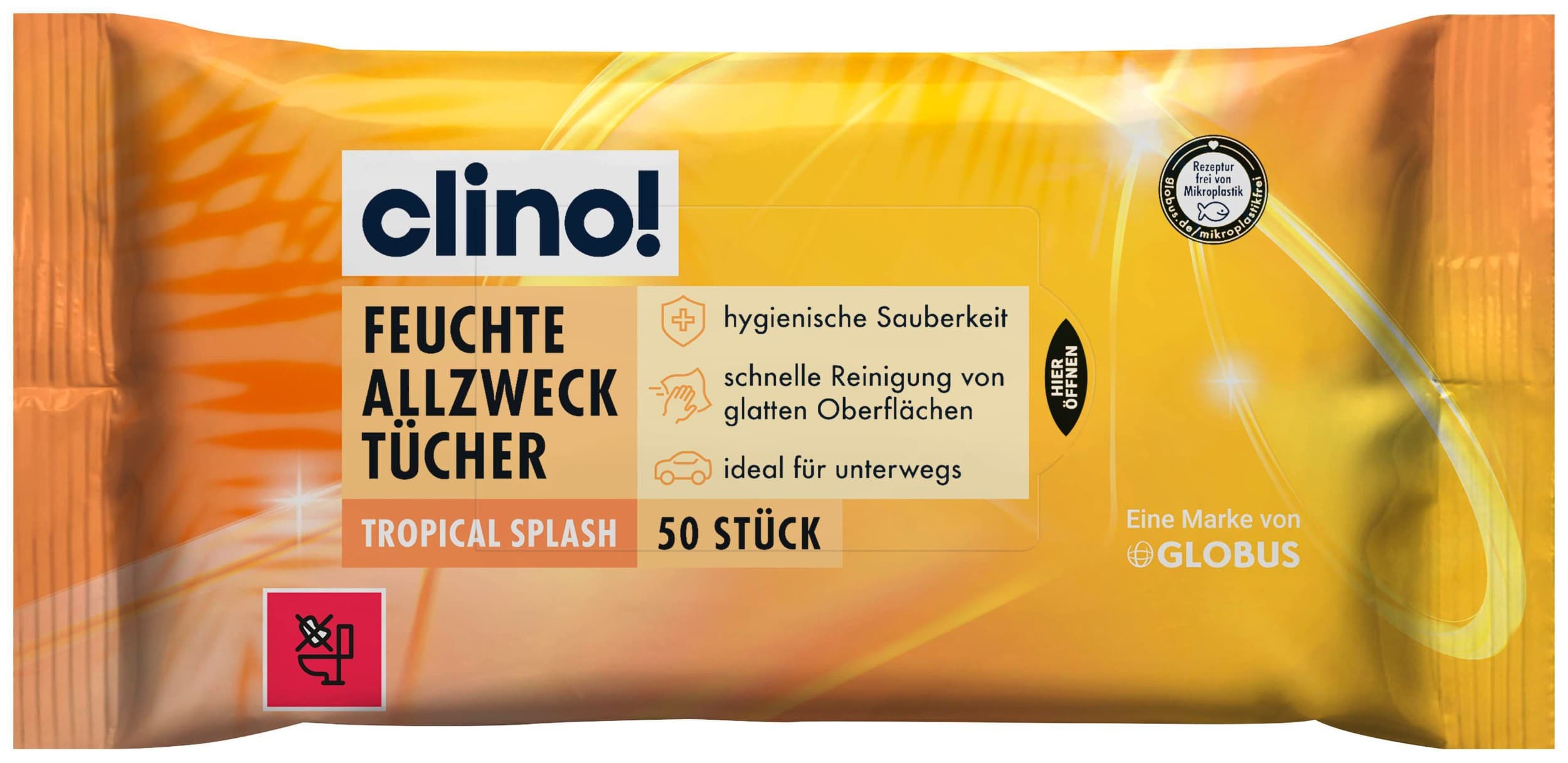 Clino! Vhlčené ubrousky univerzální Tropical 50 ks