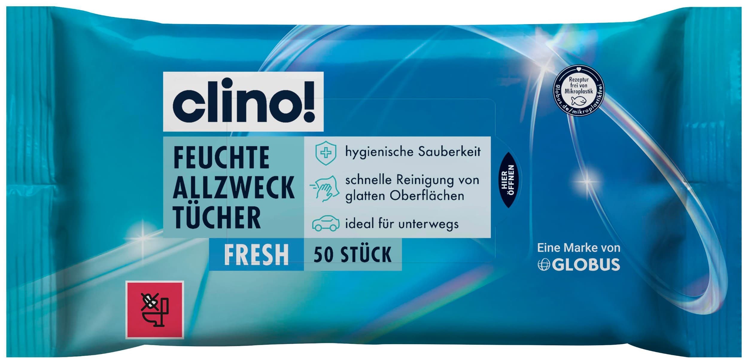 Clino! Vhlčené ubrousky univerzální Fresh 50 ks