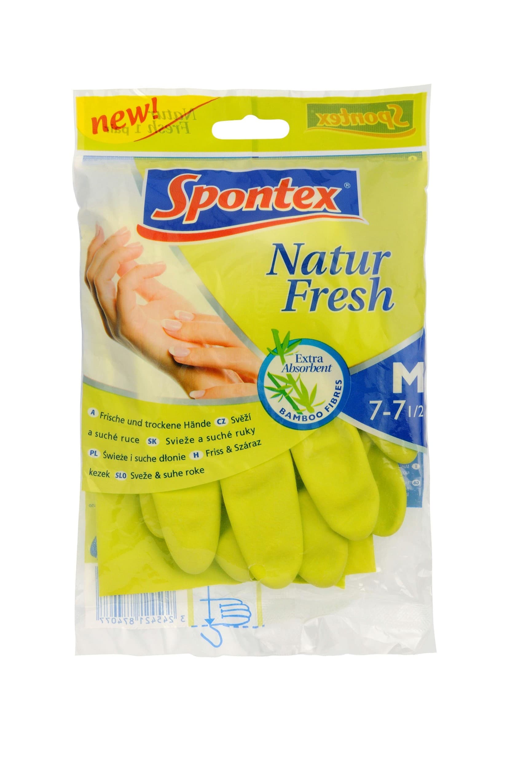 Spontex Natur fresh rukavice M 7-7 1/2 1 pár