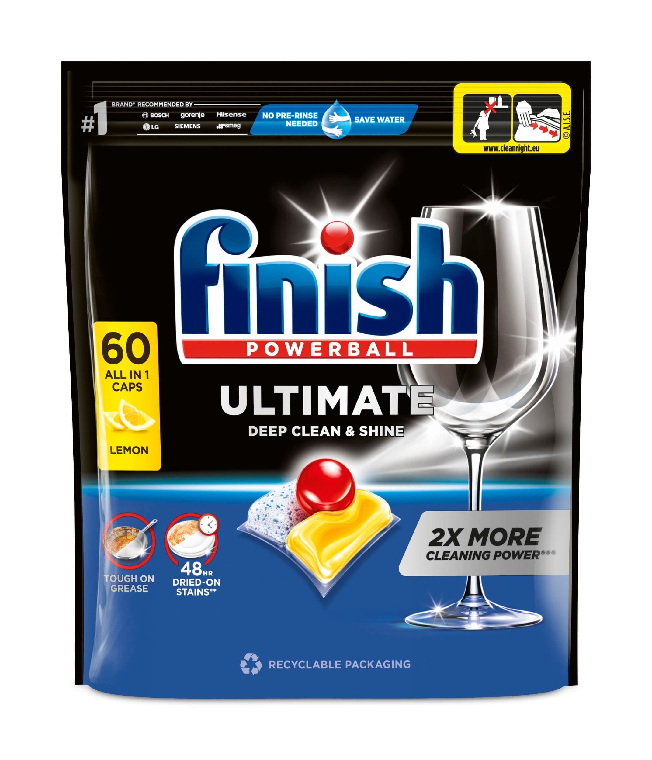 Finish Quantum Ultimate Lemon Sparkle kapsle do myčky nádobí 750g 60 ks