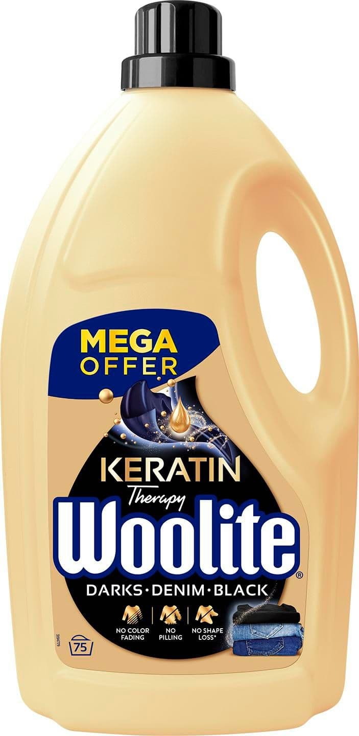 Woolite Darks, Black, Denim Tekutý prací přípravek 4,5l 75 praní