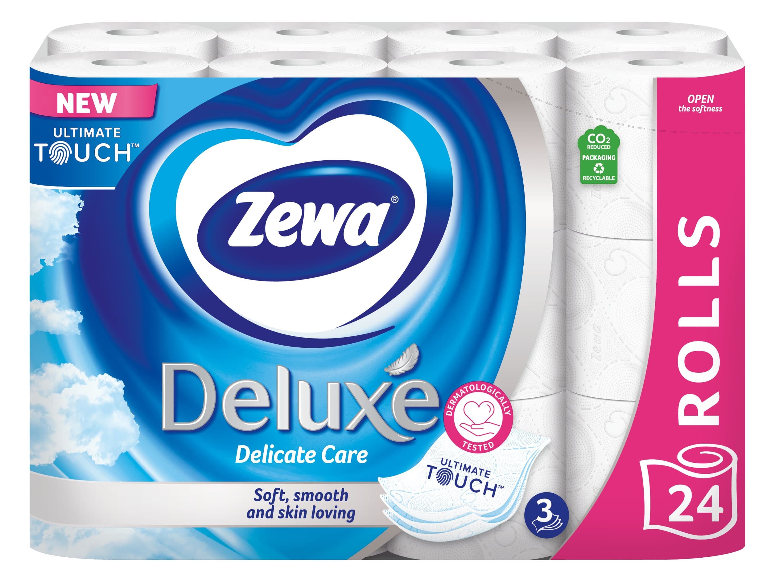 Zewa Deluxe Delicate Care toal. papír 3vrstvý 150 útržků 24ks