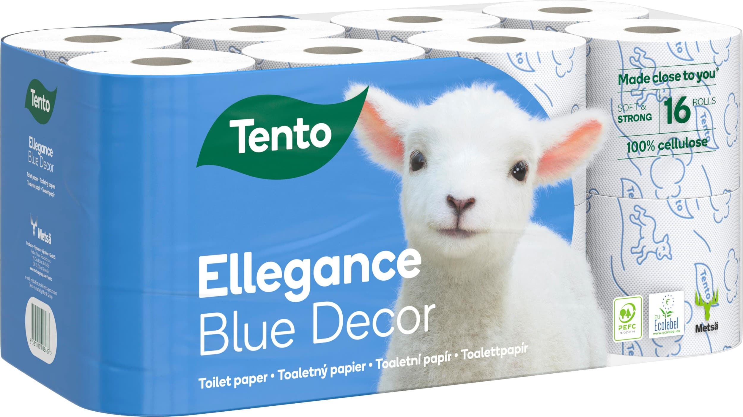 Tento Ellegance Blue Decor Toaletní papír 3-vrstvý 16ks
