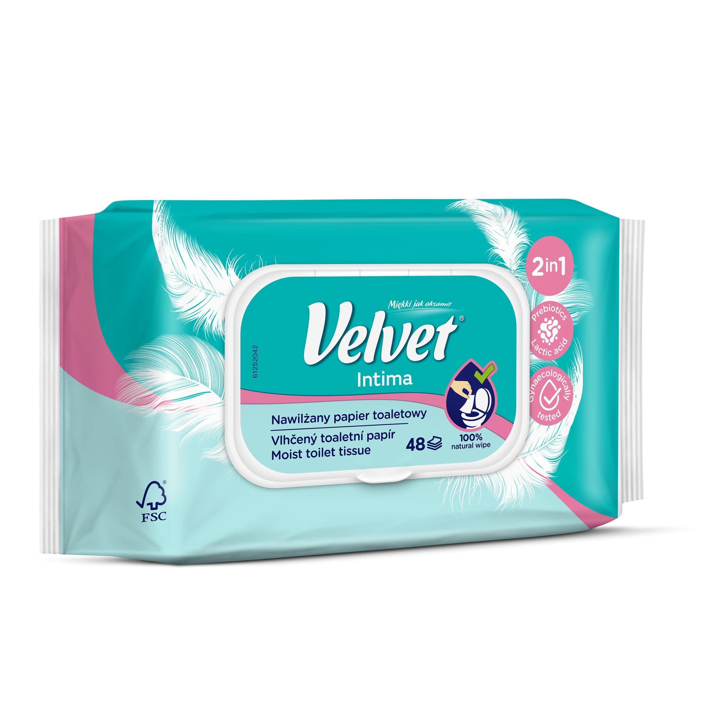 Velvet vlhčený toaletní papír Intima 48 ks