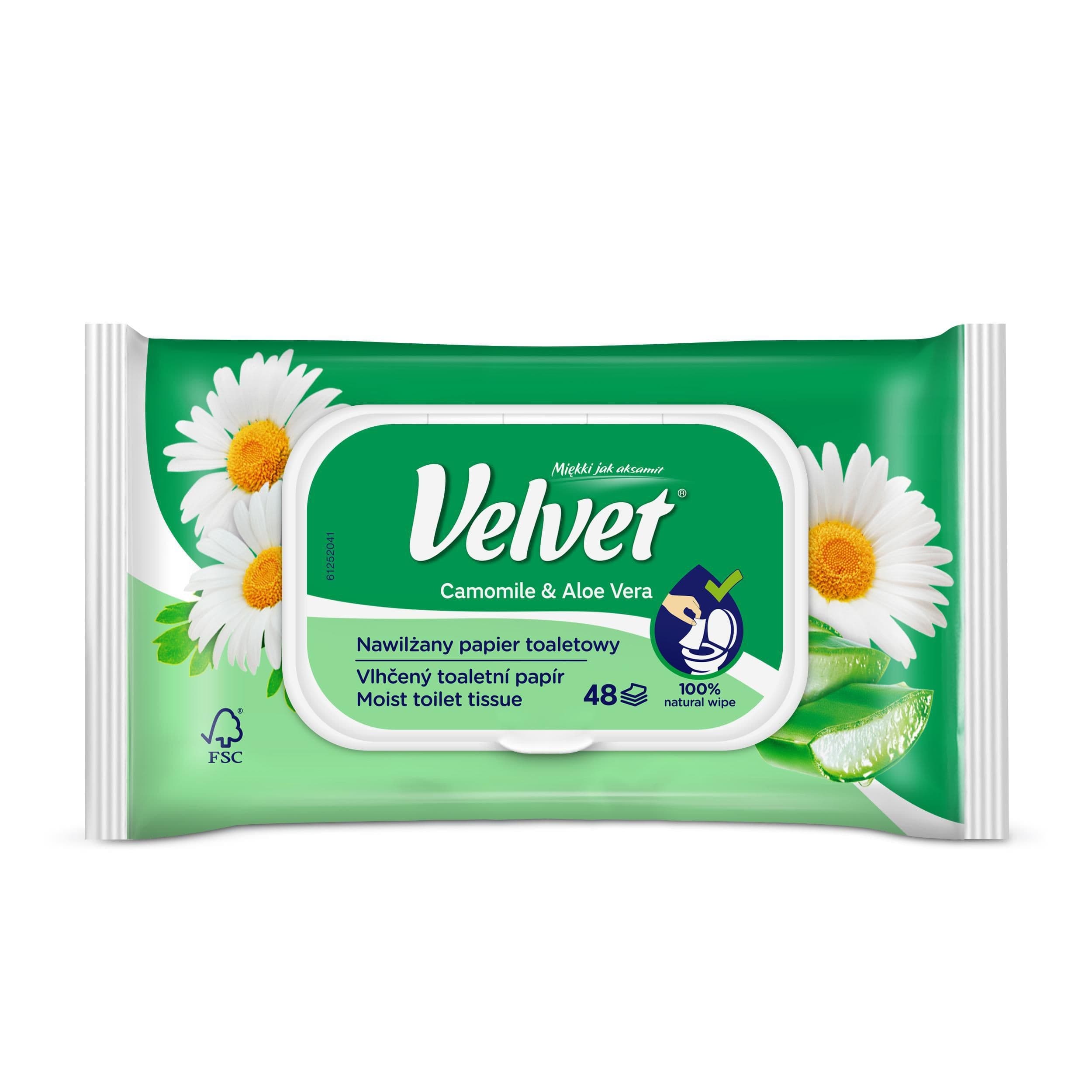 Velvet vlhčený toaletní papír Camomile 48 ks