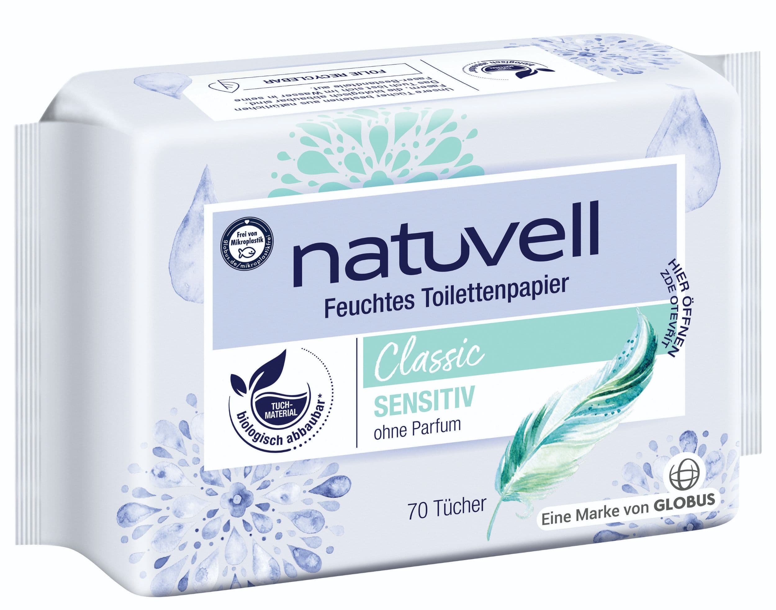 Natuvell Vlhčený toaletní papír Classic Sensitiv 70ks