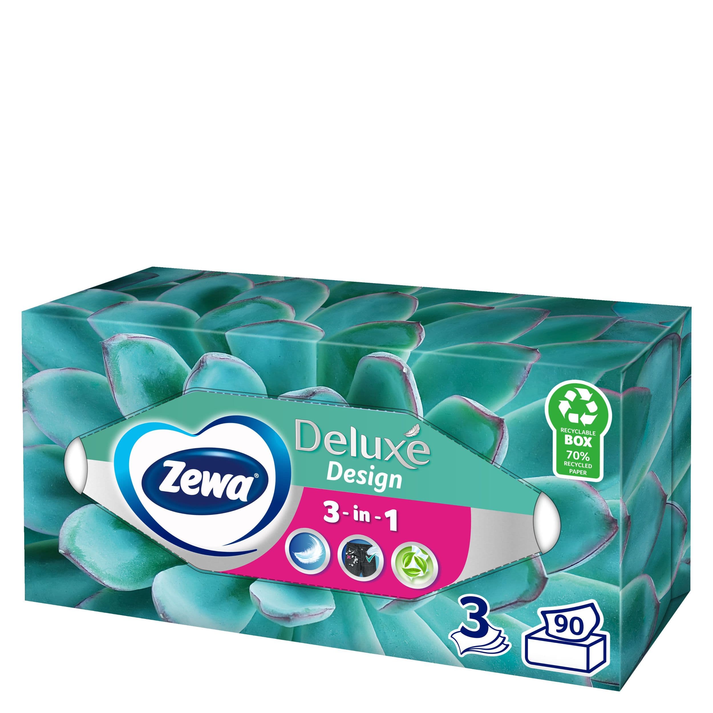 Zewa Deluxe Design box papírové kapesníky 3vrstvé 90ks