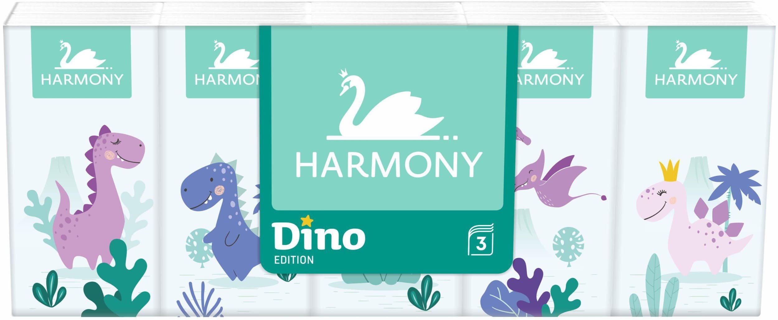 Harmony Dino kapesníky 10x10 3vrstvé 10x10 ks