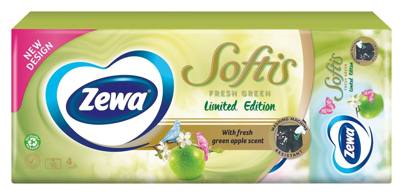 Zewa Sofis Limited papírové kapesníky 4vrstvé 10x9 90ks