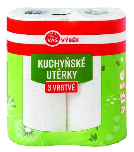 Váš Výběr kuchyňské utěrky 3vrstvé 2 ks
