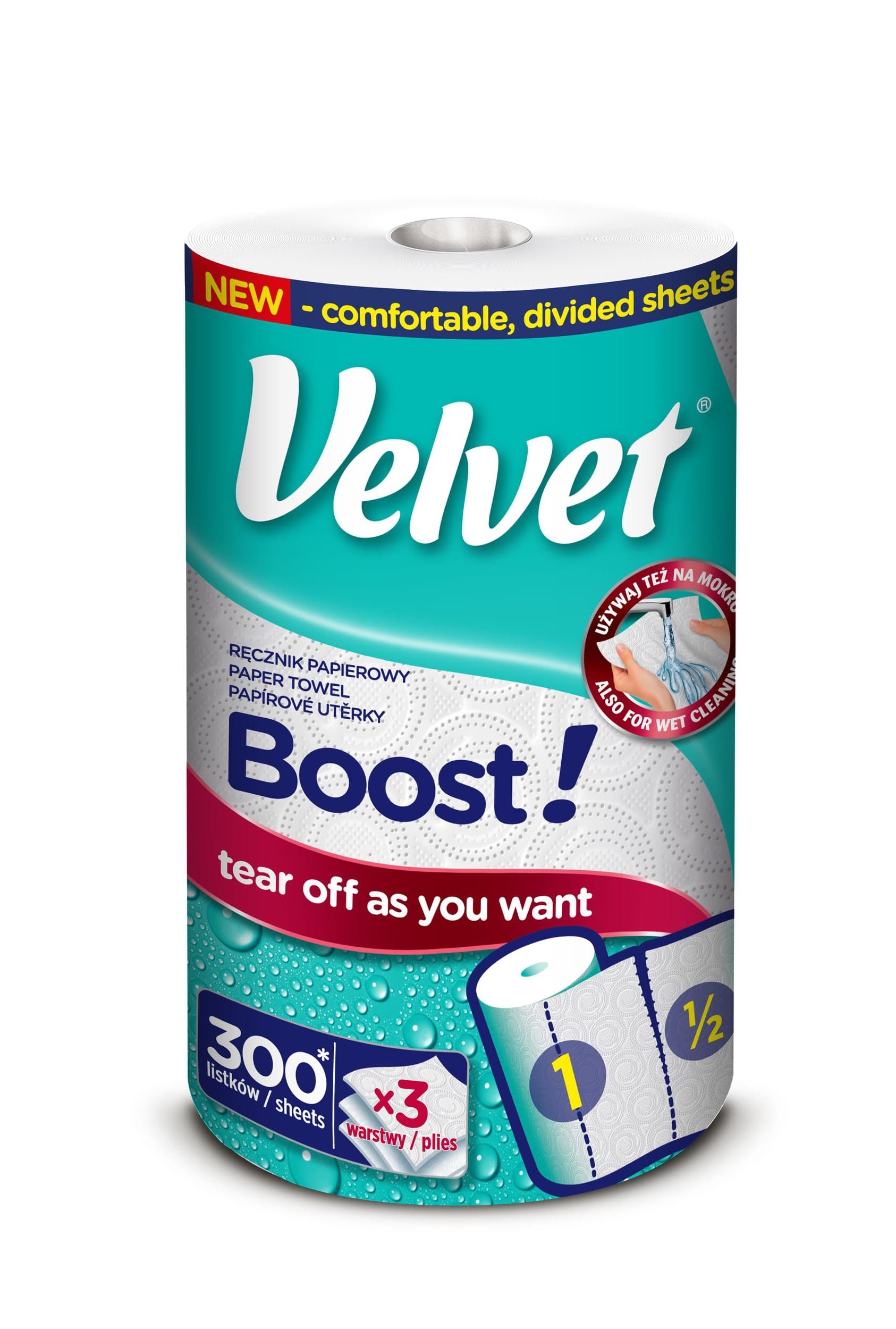 Velvet Boost kuchyňské utěrky 1x300 3vrstvé 1 ks
