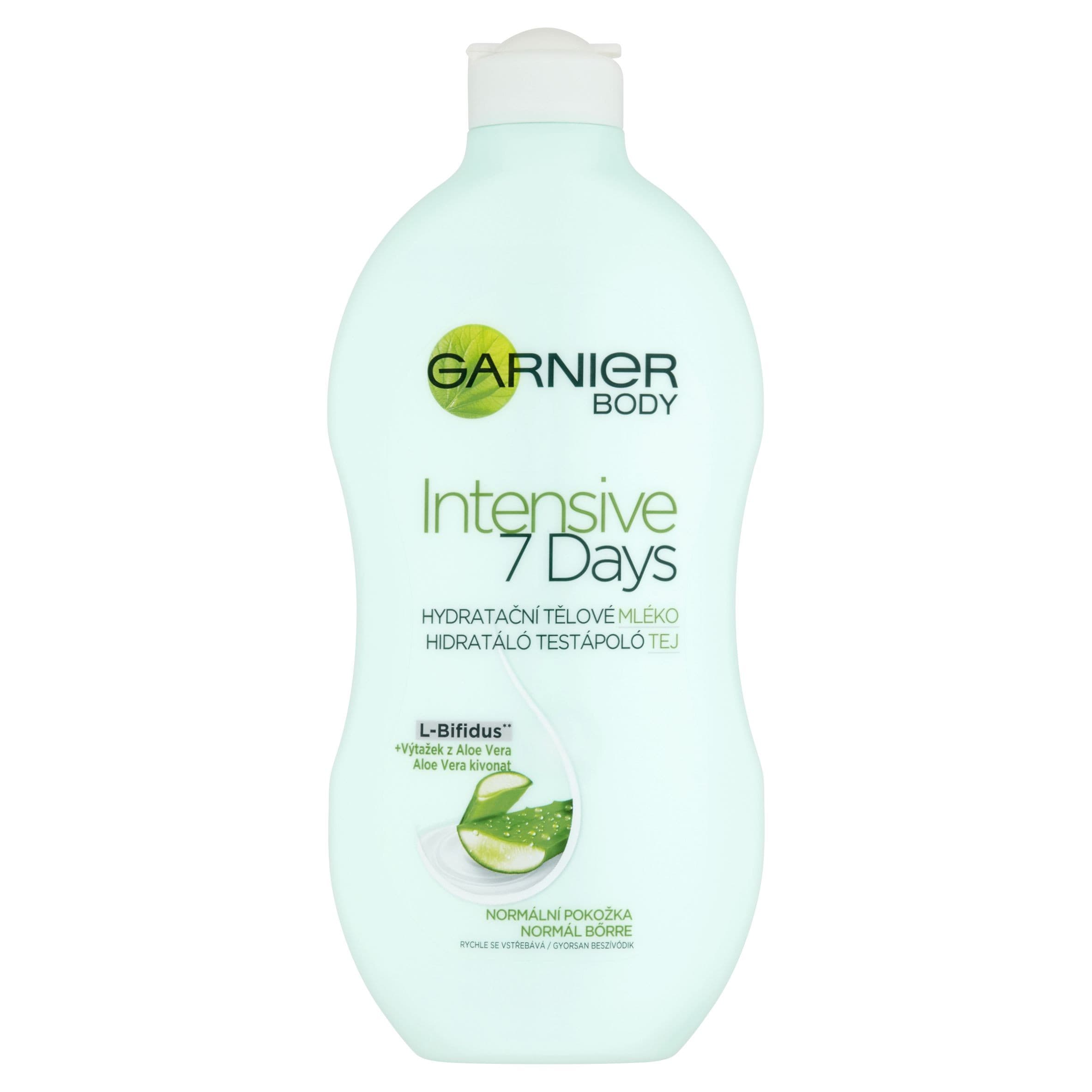 Garnier Body Intensive 7 Days hydratační tělové mléko s výtažkem z aloe vera, normální pokožka 400ml